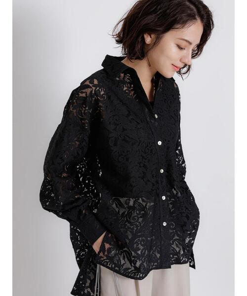 Te chichi CLASSIC（テチチクラシック）の「マニッシュレースシャツ（シャツ/ブラウス・レディース・ブラック/オフホワイト・F）」の22枚目の写真