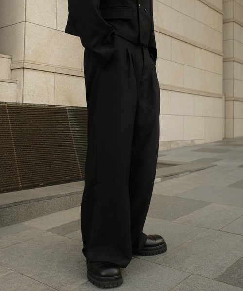 フォルテフォルテ　ワイドパンツ West Side Modern 2tuck Wide Straight Pants/ウエストサイドモダン