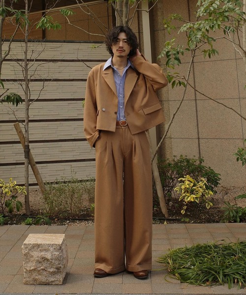 フォルテフォルテ　ワイドパンツ West Side Modern 2tuck Wide Straight Pants/ウエストサイドモダン