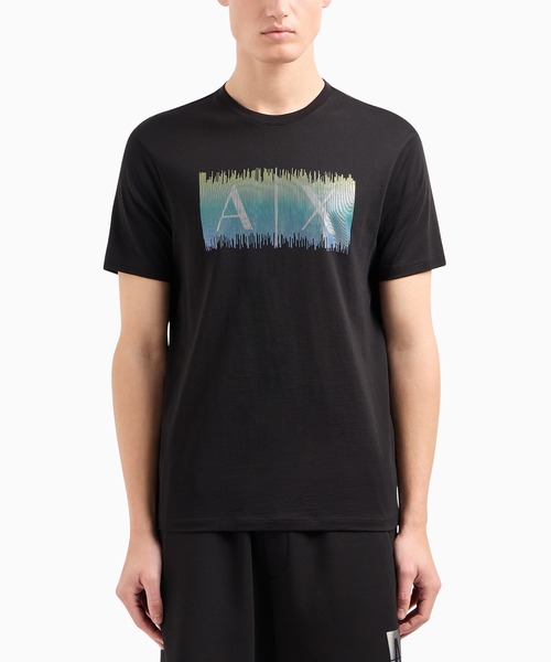 ARMANI EXCHANGE（アルマーニエクスチェンジ）の「【A|X アルマーニ エクスチェンジ】AXロゴ　半袖クルーネックTシャツ/REGULAR（Tシャツ/カットソー・メンズ・ホワイト/ブラック・LARGE/MEDIUM/SMALL/X-LARGE/X-SMALL/XX-LARGE）」の2枚目の写真