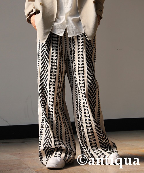antiqua（アンティカ）の「エスニックワイドパンツ（その他パンツ・レディース・ブラック/ナチュラル・P/R）」の3枚目の写真