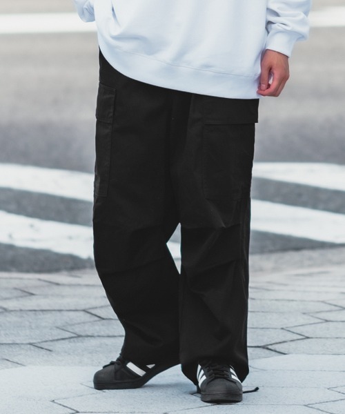 SIDEWAY STANCE（サイドウェイスタンス）の「【SIDEWAY STANCE】ワイド カーゴパンツ（カーゴパンツ・メンズ・カーキ/ブラック/ベージュ/ホワイト・SMALL/MEDIUM/LARGE）」の22枚目の写真