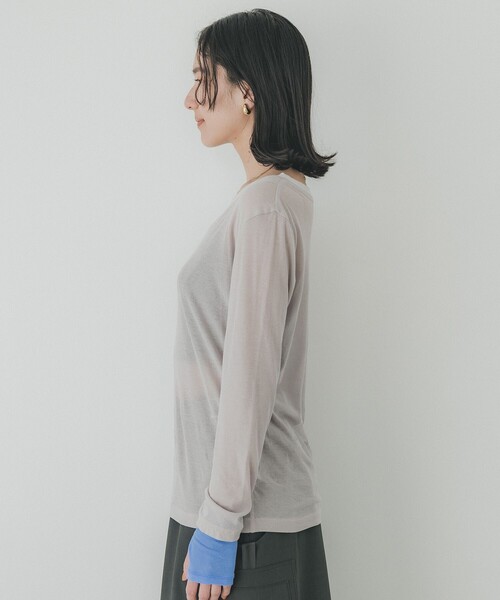 tシャツ レイヤーシアーTOP/シースルートップス レディース セール】レイヤーシアーTOP/シースルートップス（Tシャツ