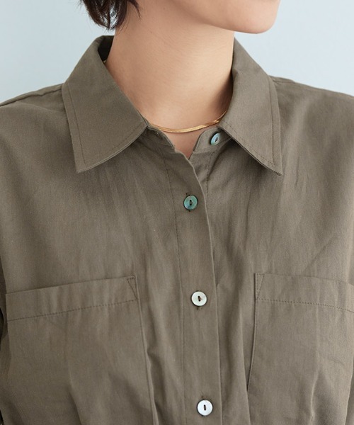 RASW（ラス）の「[RASW]ベルテッドシャツワンピース（シャツワンピース・レディース・モカ/ブラック・L/M）」の4枚目の写真