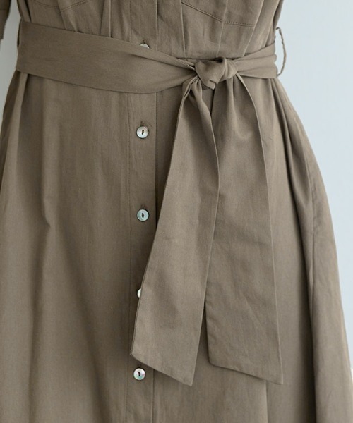 RASW（ラス）の「[RASW]ベルテッドシャツワンピース（シャツワンピース・レディース・モカ/ブラック・L/M）」の5枚目の写真