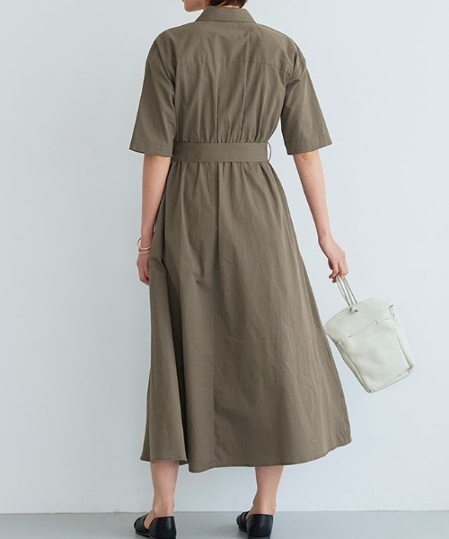 RASW（ラス）の「[RASW]ベルテッドシャツワンピース（シャツワンピース・レディース・モカ/ブラック・L/M）」の9枚目の写真