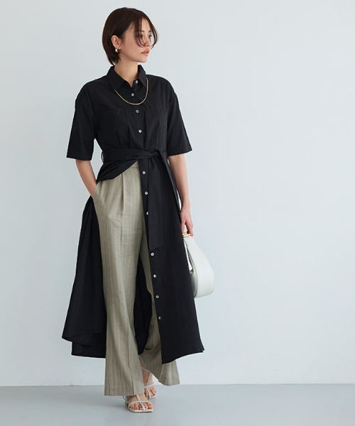 ロエベ ビスコースブレンドシャツワンピース ブラック ロエベ ビスコースブレンドシャツワンピース ブラック (LOEWE