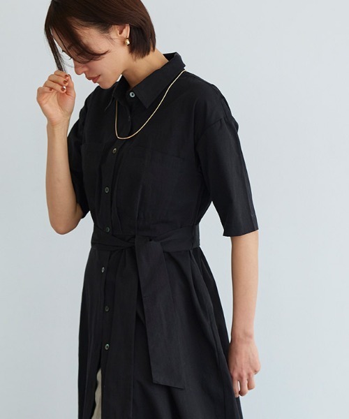 RASW（ラス）の「[RASW]ベルテッドシャツワンピース（シャツワンピース・レディース・モカ/ブラック・L/M）」の15枚目の写真