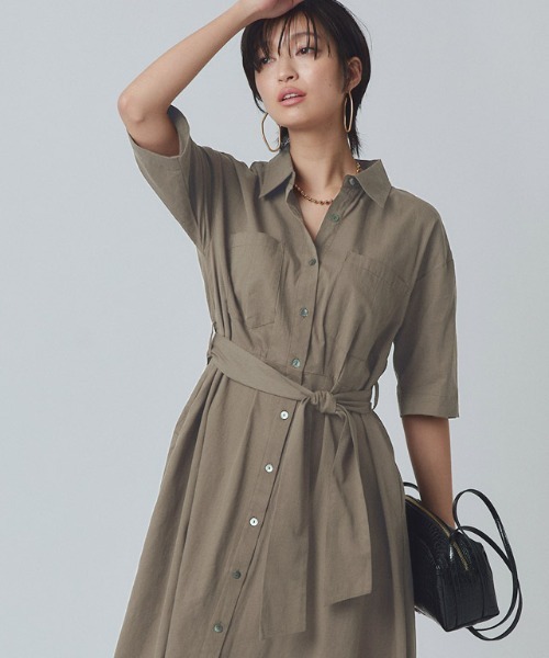 RASW（ラス）の「[RASW]ベルテッドシャツワンピース（シャツワンピース・レディース・モカ/ブラック・L/M）」の20枚目の写真