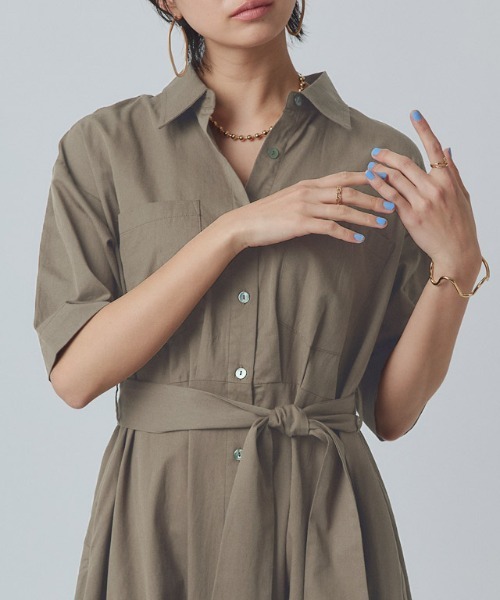 RASW（ラス）の「[RASW]ベルテッドシャツワンピース（シャツワンピース・レディース・モカ/ブラック・L/M）」の22枚目の写真