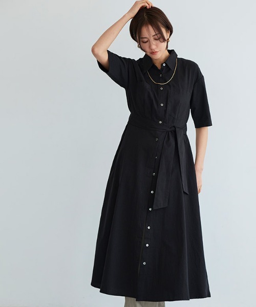 RASW（ラス）の「[RASW]ベルテッドシャツワンピース（シャツワンピース・レディース・モカ/ブラック・L/M）」の14枚目の写真