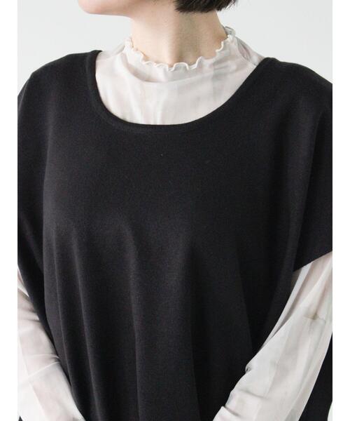 Lugnoncure（ルノンキュール）の「マルチウェイベスト（ニット/セーター・レディース・グレー/オフホワイト/ブラック・F）」の12枚目の写真