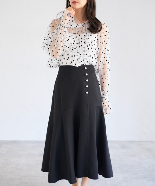 tocco closet(トッコ クローゼット)の「【ZOZO限定】ドットシアーブラウス(シャツ/ブラウス・レディース・ホワイト/ブラック×ホワイト/アイボリー/ブラック・M)」の9枚目の写真