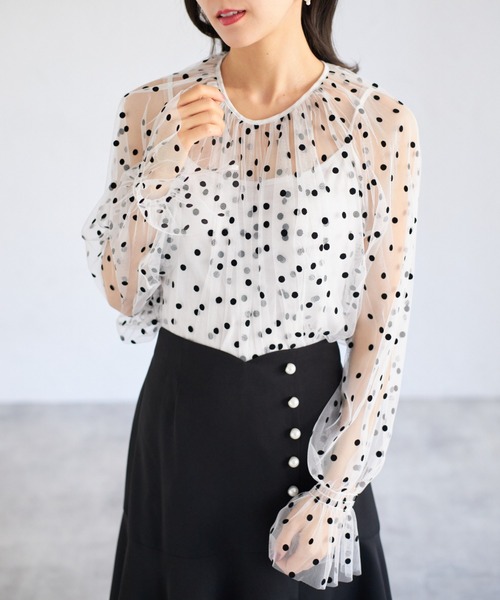 STINA closetスティナクローゼット　ドットブラウス stina / STINA closet