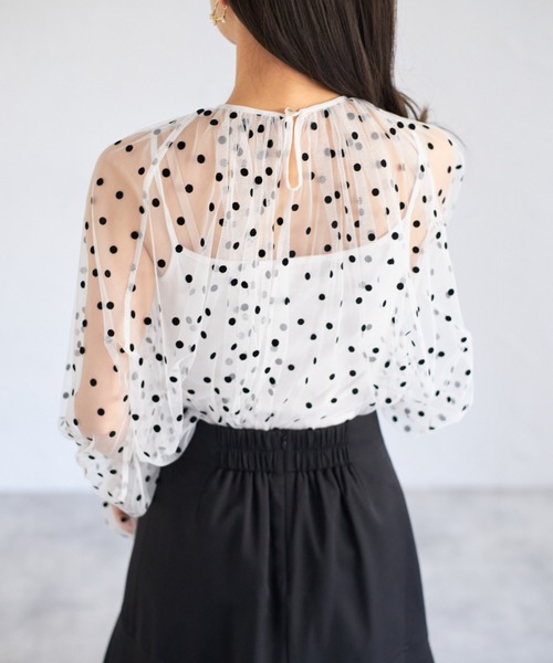 tocco closet(トッコ クローゼット)の「【ZOZO限定】ドットシアーブラウス(シャツ/ブラウス・レディース・ホワイト/ブラック×ホワイト/アイボリー/ブラック・M)」の14枚目の写真