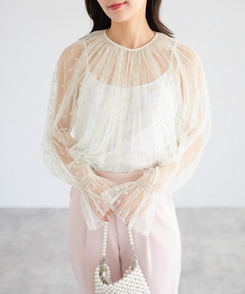 tocco closet(トッコ クローゼット)の「【ZOZO限定】ドットシアーブラウス(シャツ/ブラウス・レディース・ホワイト/ブラック×ホワイト/アイボリー/ブラック・M)」の15枚目の写真