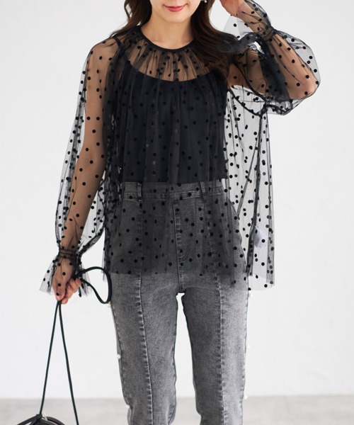 ZOZO限定】ドットシアーブラウス（シャツ/ブラウス）｜tocco closet