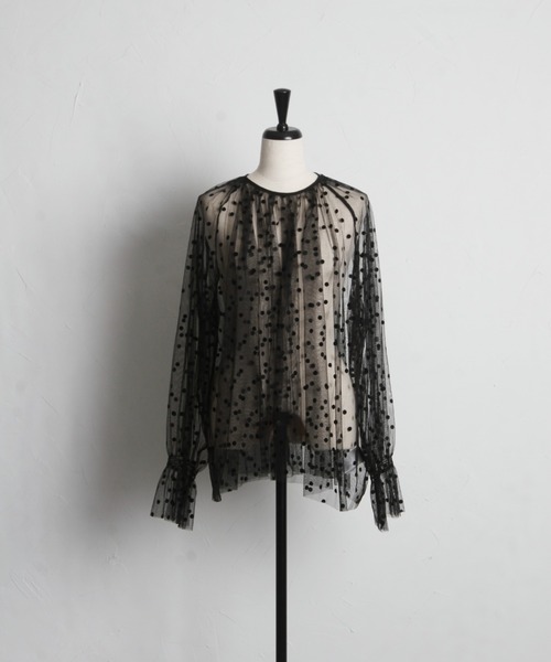 ブラウス シャツ 「ZOZO限定」ハートドットシアーブラウス レディース tocco closet ブラウス シャツ 「ZOZO限定」ハートドットシアー