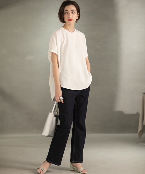 OPAQUE.CLIP(オペークドットクリップ)の「◆UV イージードルマントップス【洗濯機洗い可】(Tシャツ/カットソー・レディース・ブルー系その他/ホワイト/ブラック/チャコールグレー・36/38/40/42)」の10枚目の写真