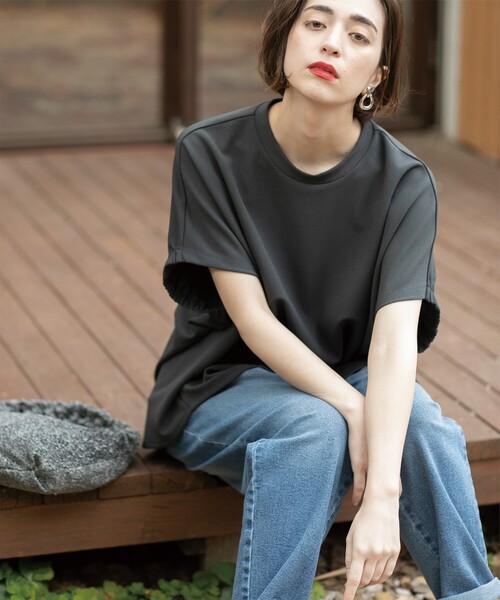 OPAQUE.CLIP(オペークドットクリップ)の「◆UV イージードルマントップス【洗濯機洗い可】(Tシャツ/カットソー・レディース・ブルー系その他/ホワイト/ブラック/チャコールグレー・36/38/40/42)」の14枚目の写真