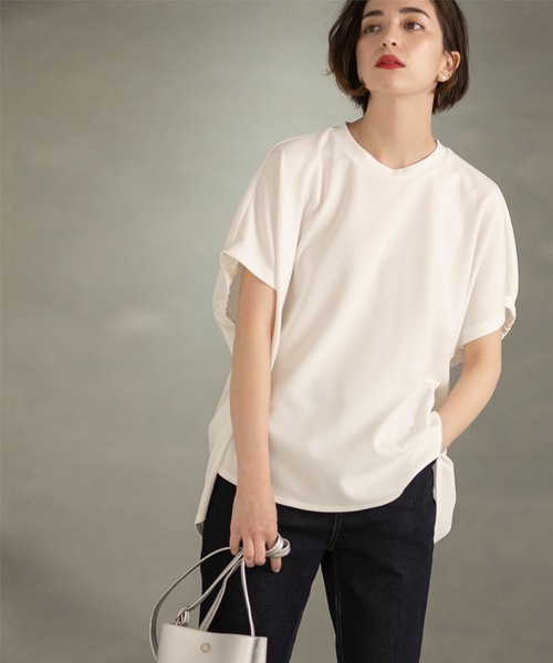 OPAQUE.CLIP(オペークドットクリップ)の「◆UV イージードルマントップス【洗濯機洗い可】(Tシャツ/カットソー・レディース・ブルー系その他/ホワイト/ブラック/チャコールグレー・36/38/40/42)」の1枚目の写真