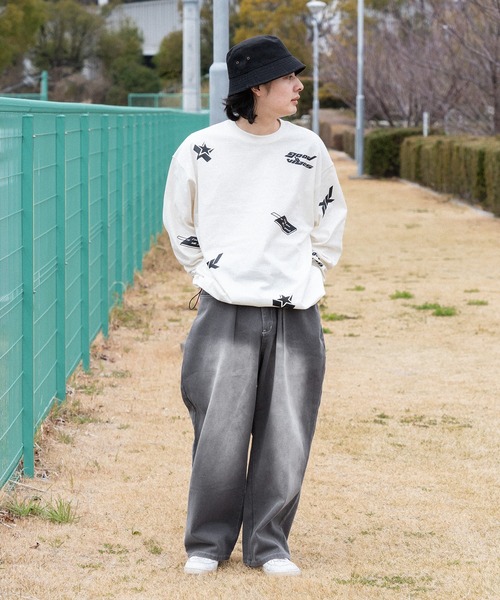 kutir(クティール)の「ドローコード付きランダムロゴロンT(Tシャツ/カットソー・メンズ・オフホワイト/ブラック・MEDIUM/LARGE)」の13枚目の写真