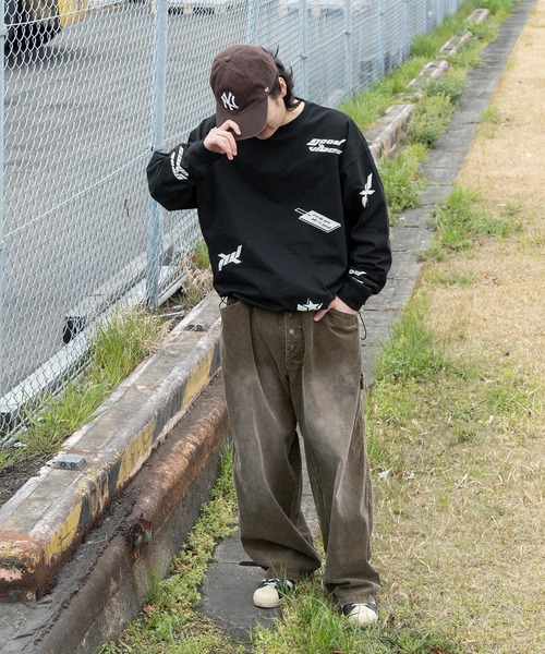 kutir(クティール)の「ドローコード付きランダムロゴロンT(Tシャツ/カットソー・メンズ・オフホワイト/ブラック・MEDIUM/LARGE)」の7枚目の写真