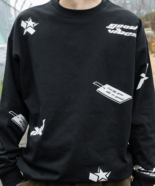 kutir(クティール)の「ドローコード付きランダムロゴロンT(Tシャツ/カットソー・メンズ・オフホワイト/ブラック・MEDIUM/LARGE)」の21枚目の写真