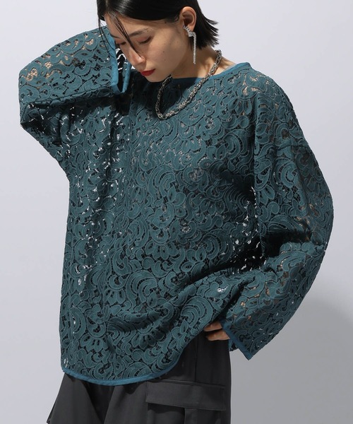 HARE(ハレ)の「レースビッグプルオーバー(HARE)(Tシャツ/カットソー・レディース・グリーン/ブラック・FREE)」の14枚目の写真