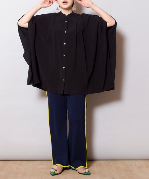OSMOSIS(オズモーシス)の「セミフレアーラインニットパンツ(その他パンツ・レディース・ネイビー/ライトグレー/ブラック・ONE SIZE)」の18枚目の写真