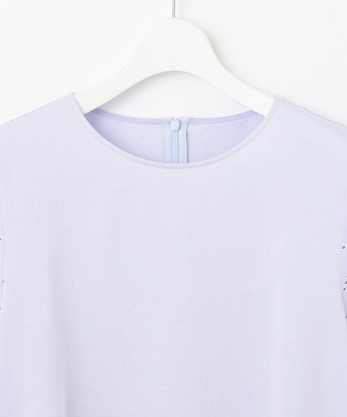 23区 S（ニジュウサンクチイサイサイズ）の「【洗える】エンブロイダリー コンビジャージー カットソー（Tシャツ/カットソー・レディース・ライラック系/ホワイト系/ダークブラウン系・32）」の14枚目の写真