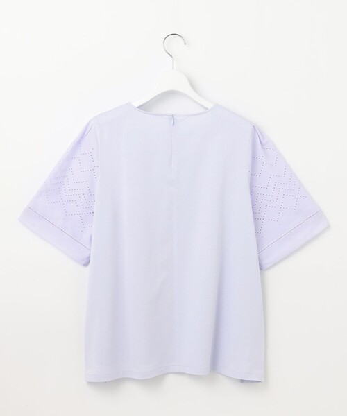 23区 S（ニジュウサンクチイサイサイズ）の「【洗える】エンブロイダリー コンビジャージー カットソー（Tシャツ/カットソー・レディース・ライラック系/ホワイト系/ダークブラウン系・32）」の16枚目の写真