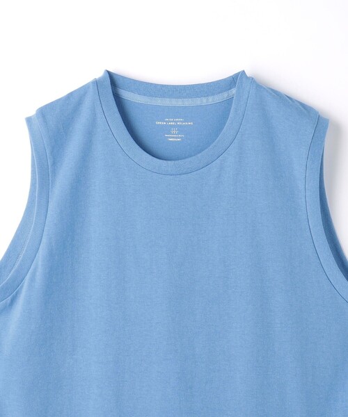 green label relaxing（グリーンレーベルリラクシング）の「ドライコットン ノースリーブ Tシャツ -吸水速乾-（Tシャツ/カットソー・メンズ・ホワイト/ライトグレー/ブラック/ライトブルー・M/S/XL/L/XXL）」の12枚目の写真