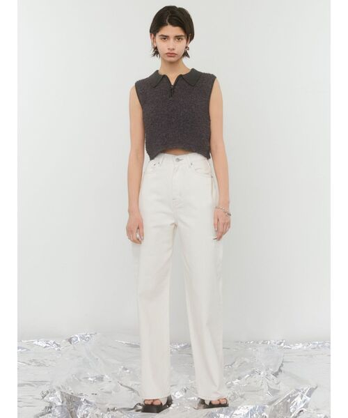 EMODA（エモダ）の「フリンジヤーンジップタンクトップ（タンクトップ・レディース・ブルー/グレー/アイボリー/ブラック・FREE）」の6枚目の写真