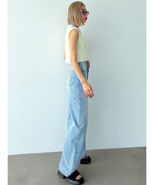 EMODA（エモダ）の「フリンジヤーンジップタンクトップ（タンクトップ・レディース・ブルー/グレー/アイボリー/ブラック・FREE）」の14枚目の写真