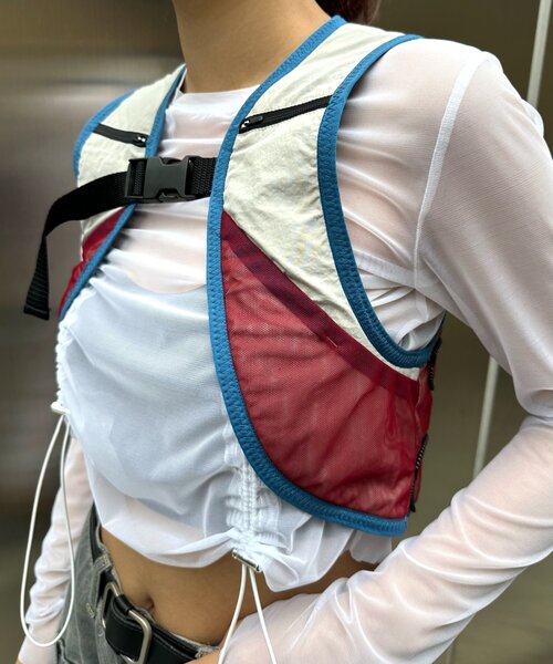 WHO'S WHO gallery（フーズフーギャラリー）の「【SLOPPY/スロッピー】トレランコンパクトベスト（ベスト・レディース・チャコールグレー/サックスブルー/ライトグレー・FREE）」の17枚目の写真