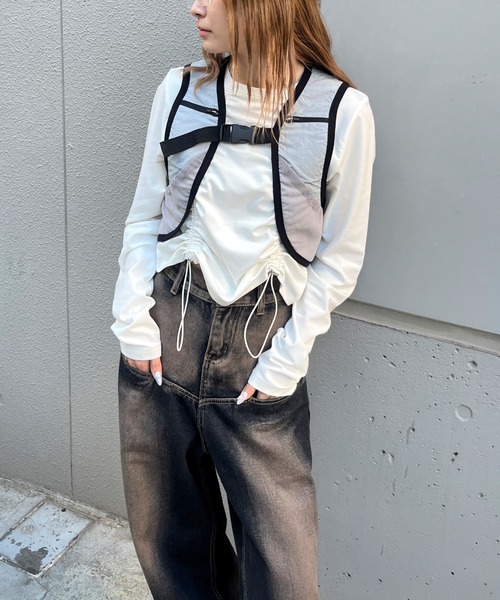 WHO'S WHO gallery（フーズフーギャラリー）の「【SLOPPY/スロッピー】トレランコンパクトベスト（ベスト・レディース・チャコールグレー/サックスブルー/ライトグレー・FREE）」の10枚目の写真