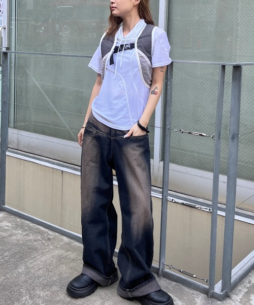 WHO'S WHO gallery（フーズフーギャラリー）の「【SLOPPY/スロッピー】トレランコンパクトベスト（ベスト・レディース・チャコールグレー/サックスブルー/ライトグレー・FREE）」の7枚目の写真