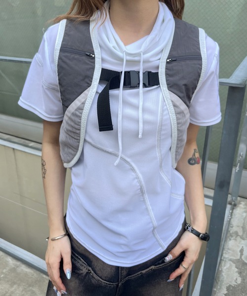 WHO'S WHO gallery（フーズフーギャラリー）の「【SLOPPY/スロッピー】トレランコンパクトベスト（ベスト・レディース・チャコールグレー/サックスブルー/ライトグレー・FREE）」の5枚目の写真