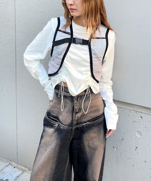 WHO'S WHO gallery（フーズフーギャラリー）の「【SLOPPY/スロッピー】トレランコンパクトベスト（ベスト・レディース・チャコールグレー/サックスブルー/ライトグレー・FREE）」の9枚目の写真