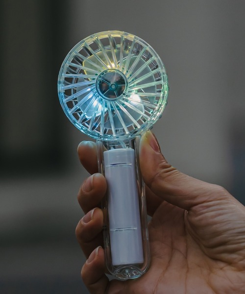 BIRTHDAY BAR(バースデイバー)の「LEDカラー付き ミニクリアファン 扇風機(生活家電・レディース・ホワイト/パープル/グリーン/イエロー・フリー)」の2枚目の写真