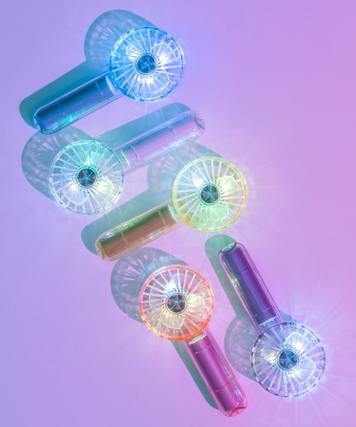 BIRTHDAY BAR(バースデイバー)の「LEDカラー付き ミニクリアファン 扇風機(生活家電・レディース・ホワイト/パープル/グリーン/イエロー・フリー)」の11枚目の写真