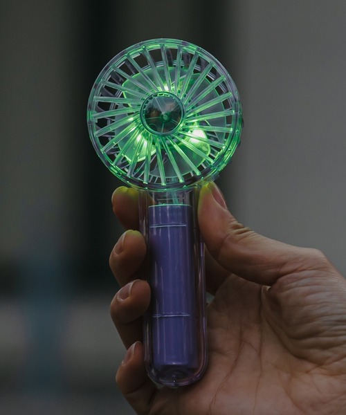 BIRTHDAY BAR(バースデイバー)の「LEDカラー付き ミニクリアファン 扇風機(生活家電・レディース・ホワイト/パープル/グリーン/イエロー・フリー)」の16枚目の写真