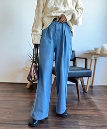 タックワイドデニムパンツ/M.Lサイズ展開あり