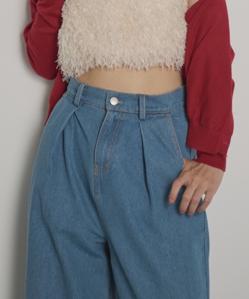 paravion（パラビオン）の「タックワイドデニムパンツ/M.Lサイズ展開あり（デニムパンツ・レディース・ネイビー・LARGE/MEDIUM）」の21枚目の写真