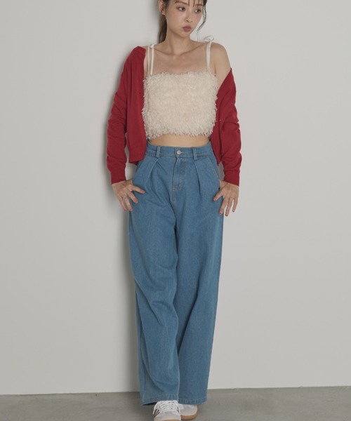 paravion（パラビオン）の「タックワイドデニムパンツ/M.Lサイズ展開あり（デニムパンツ・レディース・ネイビー・LARGE/MEDIUM）」の19枚目の写真