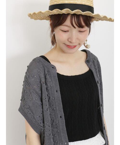 Samansa Mos2(サマンサ モスモス)の「カットジャカードノースリ(Tシャツ/カットソー・レディース・ベージュ/キナリ/ブラック/オフホワイト・F)」の12枚目の写真