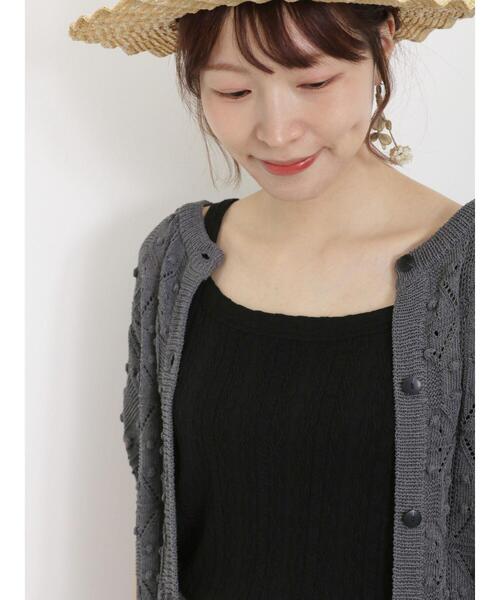 Samansa Mos2(サマンサ モスモス)の「カットジャカードノースリ(Tシャツ/カットソー・レディース・ベージュ/キナリ/ブラック/オフホワイト・F)」の14枚目の写真