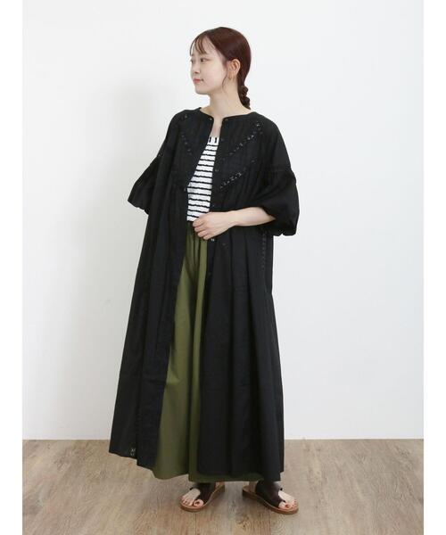 Samansa Mos2(サマンサ モスモス)の「カットジャカードノースリ(Tシャツ/カットソー・レディース・ベージュ/キナリ/ブラック/オフホワイト・F)」の15枚目の写真