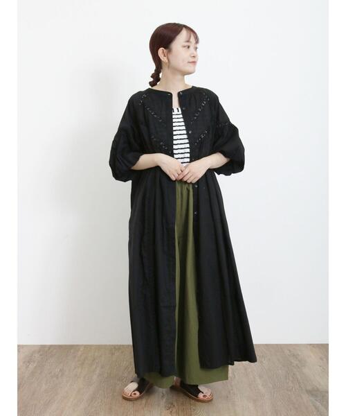 Samansa Mos2(サマンサ モスモス)の「カットジャカードノースリ(Tシャツ/カットソー・レディース・ベージュ/キナリ/ブラック/オフホワイト・F)」の16枚目の写真